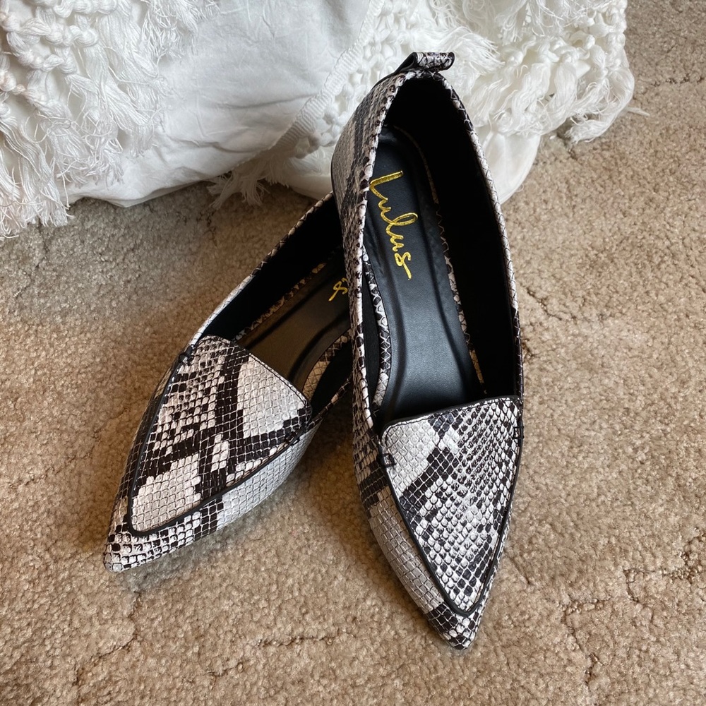 Lulu’s Snakeskin Slide On’s